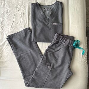 Figs GRAPHITE Scrub Set (top + bottom)